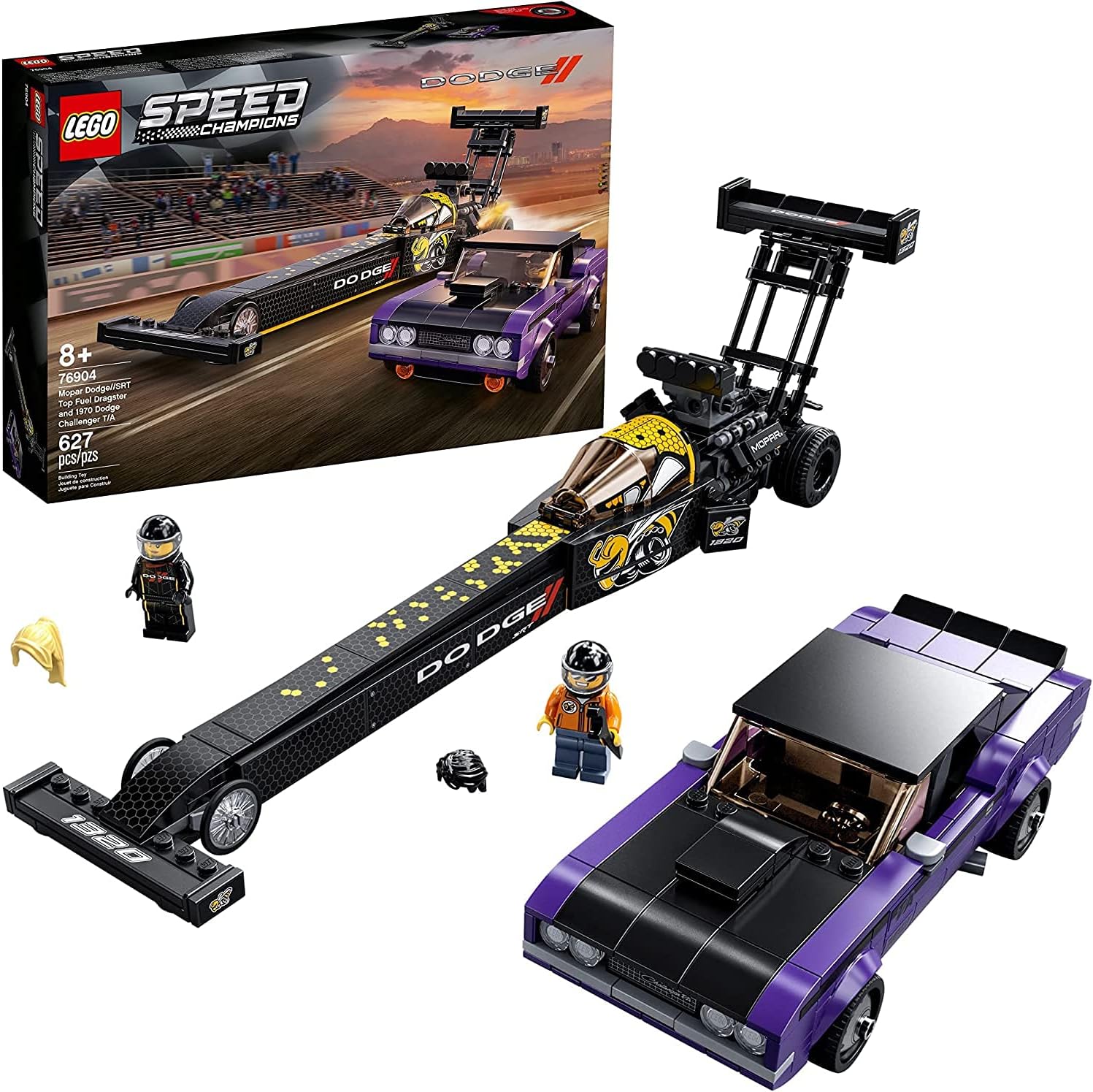 Lego Mopar Dodge//SRT Top Fuel Dragster and 1970 Dodge Challenger T/A 76904