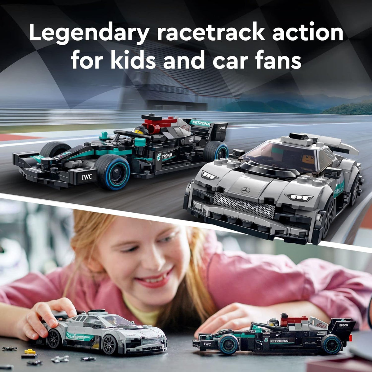 Lego Mercedes-AMG F1 W12 E Performance &amp; Mercedes-AMG Project One 76909